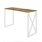 Mesa Escrivaninha Mesa de Estudos Bex 90cm Home Office Ferro Branco MDF Castanho - Ahz Móveis