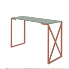 Mesa Escrivaninha Mesa de Estudos Bex 90cm Home Office Ferro Bronze MDF Verde Oliva - Ahz Móveis