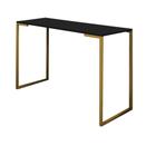 Mesa Escrivaninha Mesa de Estudos Stan Home Office Ferro Dourado Tampo MDF Preto - Ahazzo Móveis