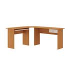 Mesa Escrivaninha Quarto e Escritório Formato em L com 1 Gaveta Mdp Cor Cinamomo/areia