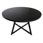 Mesa Estilo Industrial Redonda 90cm - Cor Preto.