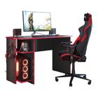 Mesa Gamer 3875 Preto Vermelho Qmovi