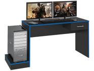 Mesa Gamer Artely Preto e Azul 1 Gaveta