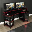 Mesa Gamer Cockpit ME4167 Preto/Vermelho Tecnomobili