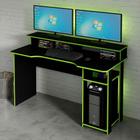 Mesa Gamer Cyber Preta e Verde - Modern