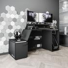 Mesa Gamer XT Racer Space Two 1 Porta 2 Prateleiras Preto/Branco - Politorno