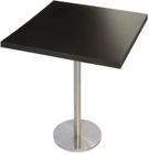 Mesa Georgia 60 cm Tampo Quadrado Preto Base Inox - 39101