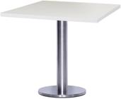 Mesa Georgia 80 cm Tampo Branco Quadrado Base Big em Inox - 39139