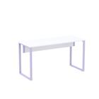 Mesa Gerência Tubular P25 Pandin 1,35 M Branco e Lilas