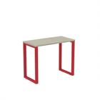 Mesa Home Office Tubular P25 Pandin 90 CM Casablanca e Vermelho