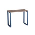 Mesa Home Office Tubular P25 Pandin 90 CM Walnut e Azul Del Rey