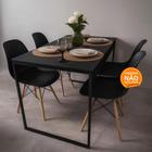 Mesa Industrial de Jantar 4 Lugares 80x80 Compacta MDF Entrega Rápida para Apartamentos