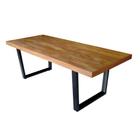 Mesa Industrial Lanna Madeira Maciça C/ Ferragem Preta 2,20m