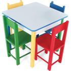 Mesa Infantil Com 4 Cadeiras Carlu Coloridas