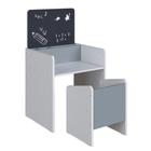 Mesa Infantil com Lousa e Cadeira Le Petit Branco Azul