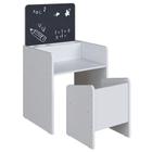 Mesa Infantil Com Lousa E Cadeira Little C06 Branco - Mpozenato