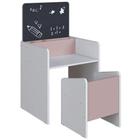 Mesa Infantil Com Lousa E Cadeira Little C06 Branco-rosa - Mpozenato