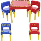 Mesa Infantil Educativa com 2 Cadeiras e Jogo de Letras e Números