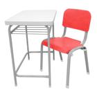 Mesa Infantil Escolar Com Cadeira Reforçadas Lg Flex Vermelha