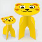 Mesa infantil tiger madeira mesinha didatica com cadeira banquinho desmontavel kit amarela animalkids junges