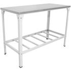 Mesa Inox De Serviço Linha Leve 1,17x55 Com Prateleira Ideal Para Pizzaria Innal