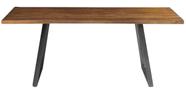 Mesa Jantar Boston Retangular Edge Rustic Brown Base Grafite 190cm - 41900