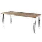 Mesa Jantar Bronx Retangular Live Edge Driftwood Base Grafite 140cm - 64950