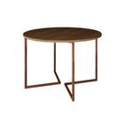 Mesa Jantar Industrial Amêndoa Base Cobre V Tampo 110cm Redondo - Up Home