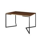 Mesa Jantar Industrial Amêndoa Retangular 137x90cm Base V Ferro Preto