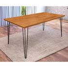 Mesa Jantar Industrial Lanna 1,60m Madeira Maciça Pés Clips - Imbuia