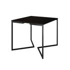 Mesa Jantar Industrial Quadrada 90cm Base V Ferro Preto