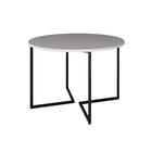 Mesa Jantar Industrial Redonda Branca Base V Ferro Preto Tampo 110cm