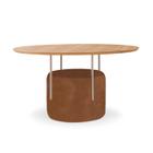 Mesa Jantar Redonda Sartor 1,4m Base Metal Estofada 100% MDF - Casa Lar Via Design SJ