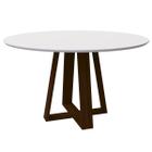 Mesa Jantar Vitória Amêndoa 135cm Pés Madeira - New Ceval