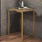 Mesa Lateral Canto Aparador Buffet Stan Industrial Ferro Dourado Tampo Caramelo - Ahz Móveis