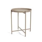 Mesa Lateral Centro Decorativa Redonda Em Metal Fendi P 43cm