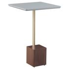 Mesa Lateral Decorativa Para Sala de Estar Goagil 40x40 Tampo Off White Base Amêndoa Metal Dourado G55 - Gran Belo