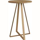 Mesa Lateral Redonda Artesano 65 cm (altura) em MDP Hanover Estrutura Metálica em Aço Dourado