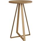 Mesa Lateral Redonda Industrial Artesano 60 cm (altura) em MDP Hanover Estrutura Metalica Aço Dourado