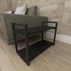 Mesa lateral sofá industrial aço cor preto prateleiras 30 cm cor preto modelo ind01pml