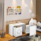 Mesa Luxo Infantil Montessori Alegra Smile Multifuncional com 1 Cadeira e 1 Nicho - Branca