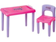 Mesa Mesinha Infantil Com 1 Cadeira c/ Estojo Rosa Meg Magic Toys