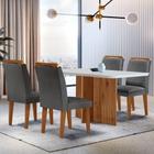 Mesa Olímpia 120cm Mdf Canto Copo Com 4 Cadeiras Athenas