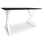 Mesa P/ Escritório Jantar Gamer Tampo 1,20x0,60 Qatar Branco/Preto