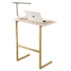 Mesa P/Notebook Thor MDP Pérola Pés Ferro Dourado Sal Movelaria