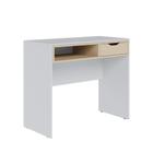 Mesa para Computador Escrivaninha 01 Gaveta Bit 90 cm Branco Fosco e Tauari Nobre - D'Rossi