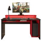 Mesa para Computador Gamer DRX 6000 Preto Trama Vermelho - Móveis Leão