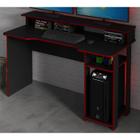 Mesa Para Computador Gamer ME4153 Preto Vermelho Tecno Mobili