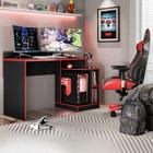 Mesa para Computador Gamer Play - Preto Fosco Liso / Vermelho - Albatroz