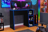 Mesa para Computador Gamer RACER - Preto/Azul LOJAS LM